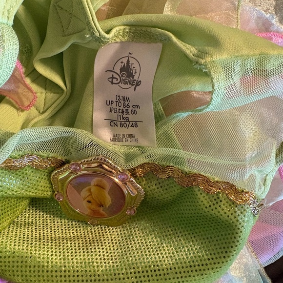Disney Tinker Bell‎ Green and Gold Dress size 12/18 months - Picture 3 of 4